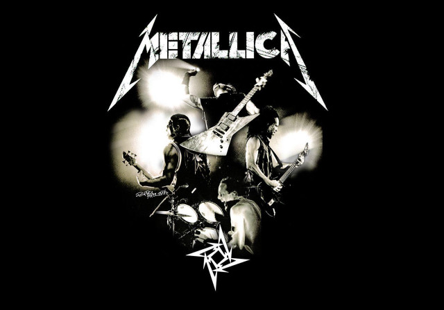 Metallica band guitars black background free wallpaper for desktop - medium preview image
