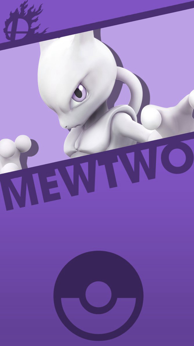 Purple background white dog mewtwo free wallpaper for mobile - medium preview image