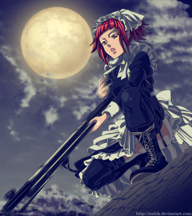 Red haired maid gothic moonlight free wallpaper for tablet - medium preview image