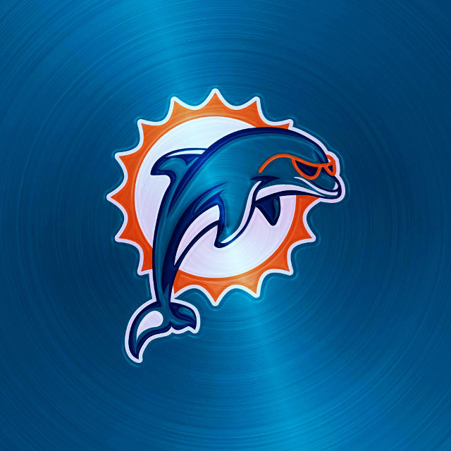 Dolphins logo blue background white free wallpaper for tablet - medium preview image