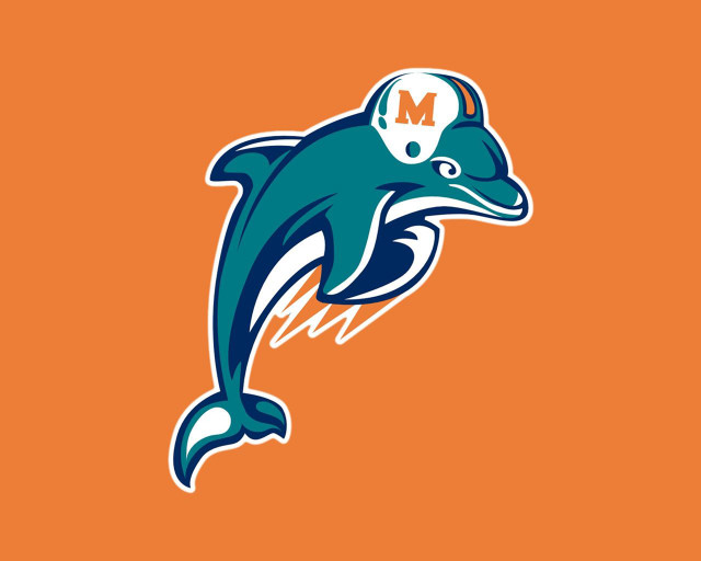 Dolphin logo orange background football free wallpaper for desktop - medium preview image
