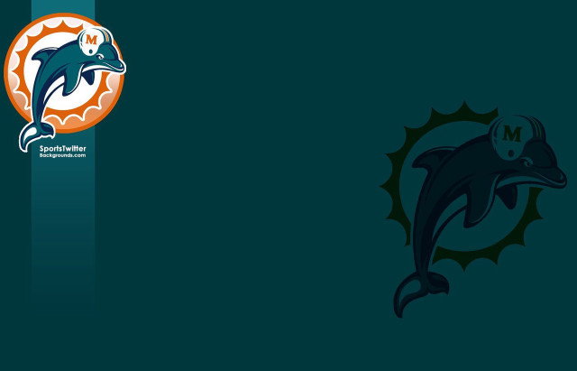 Dolphins logo green blue white free wallpaper for desktop - medium preview image