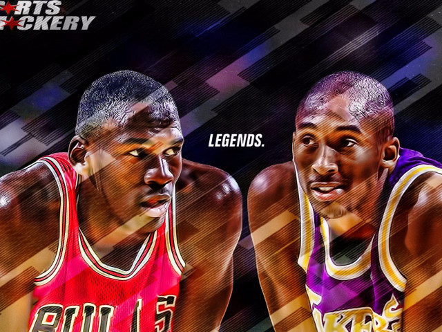 Lakers legends basketball portrait old free wallpaper for desktop - medium preview image