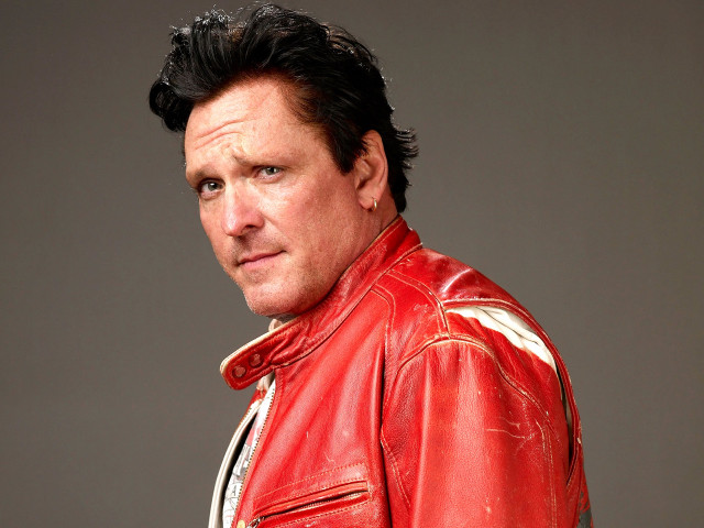 Man red leather jacket posing free wallpaper for desktop - medium preview image
