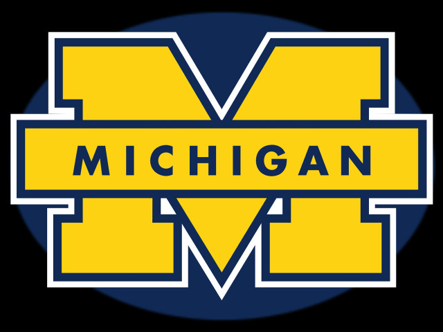 Michigan wolverines logo black background free wallpaper for desktop - medium preview image