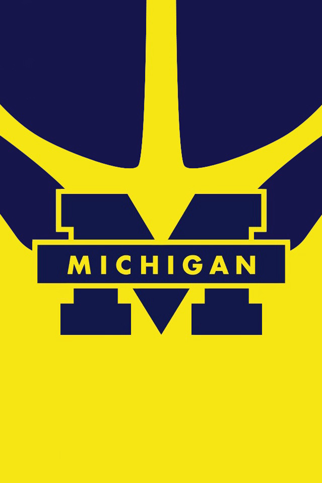 Michigan university logo yellow background free wallpaper for mobile - medium preview image