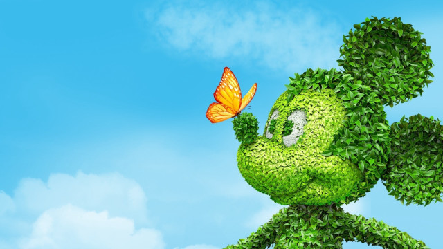 Green cartoon character butterfly head free wallpaper for desktop - medium preview image