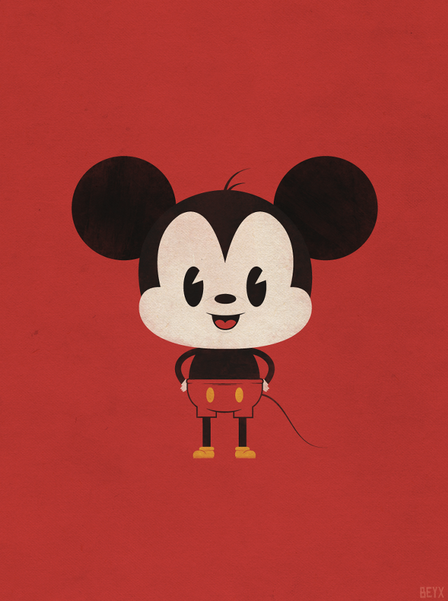 Mickey mouse red background black free wallpaper for mobile - medium preview image