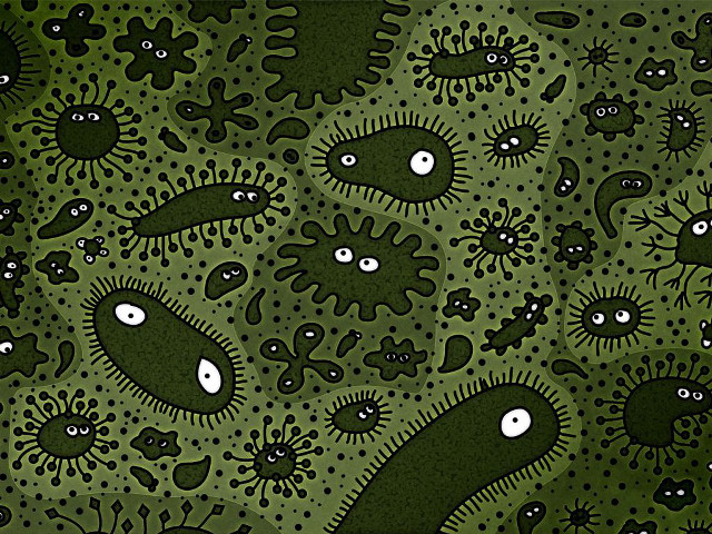Green black germs background variety free wallpaper for desktop - medium preview image