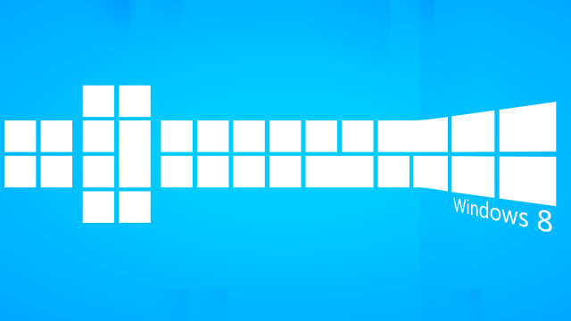 Blue background white window8 logo free wallpaper for desktop - medium preview image