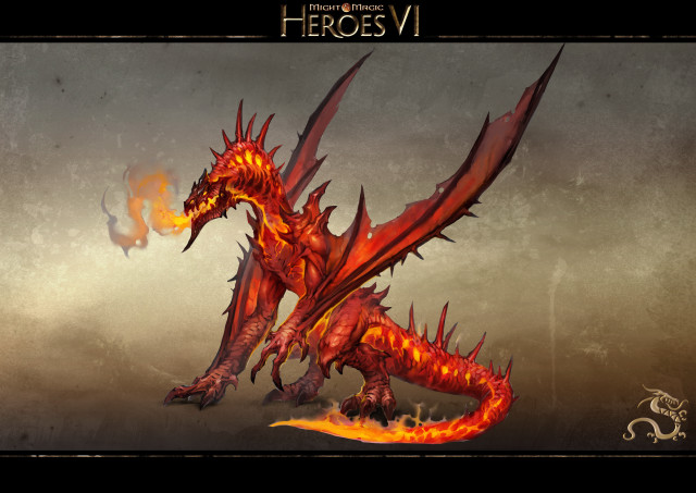 Red dragon orange flames back free wallpaper for desktop - medium preview image