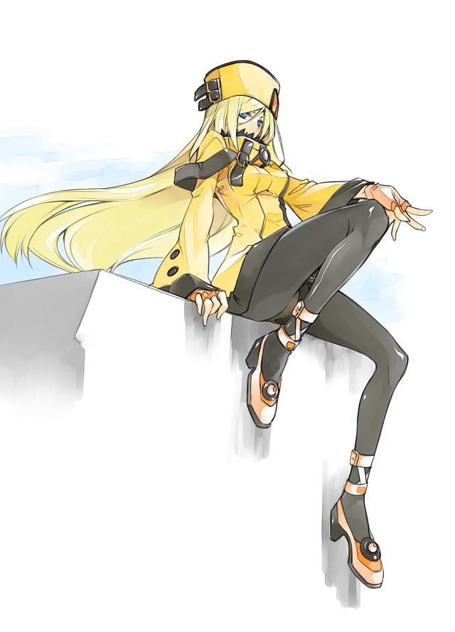 Woman sitting ledged yellow coat free wallpaper for mobile - medium preview image