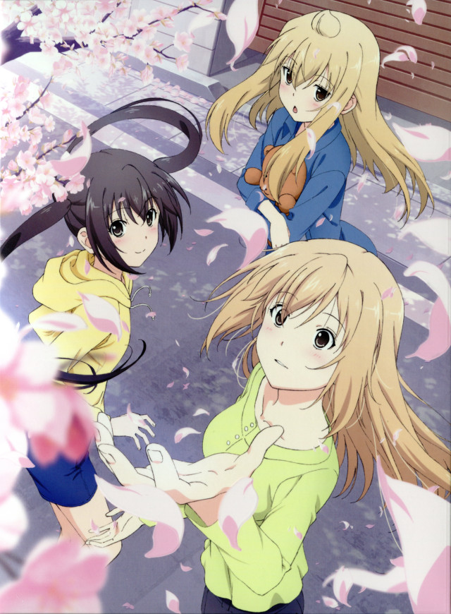 Anime girls tree pink flowers #8 free wallpaper for mobile - medium preview image