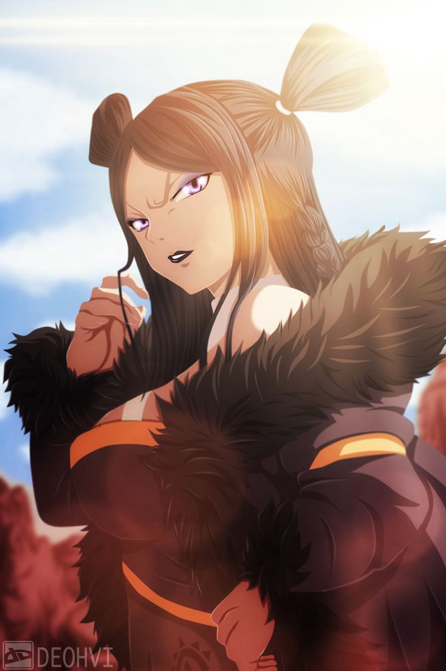 Woman furry coat sky background free wallpaper for mobile - medium preview image