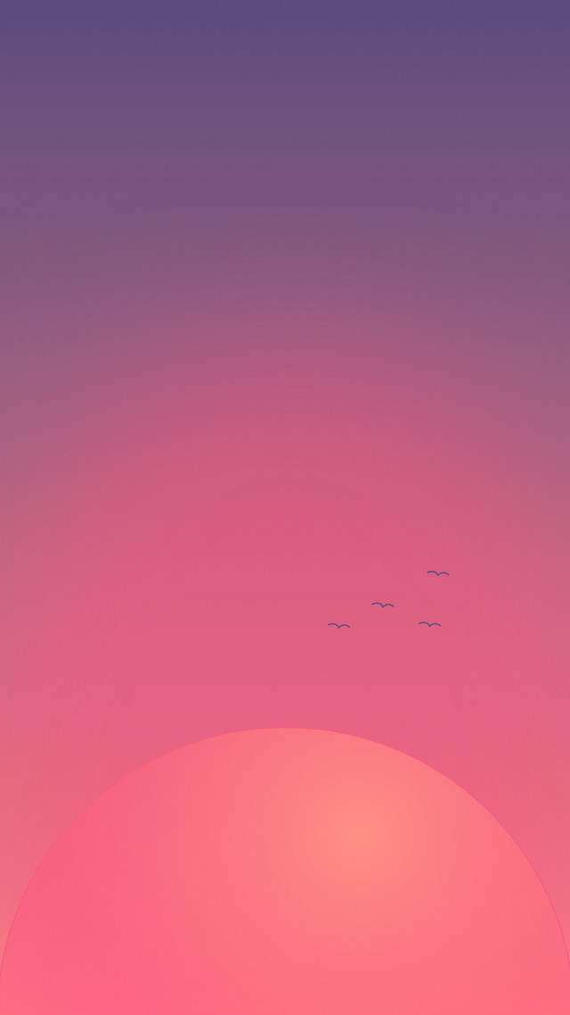 Pink purple sky birds minimalism free wallpaper for mobile - medium preview image