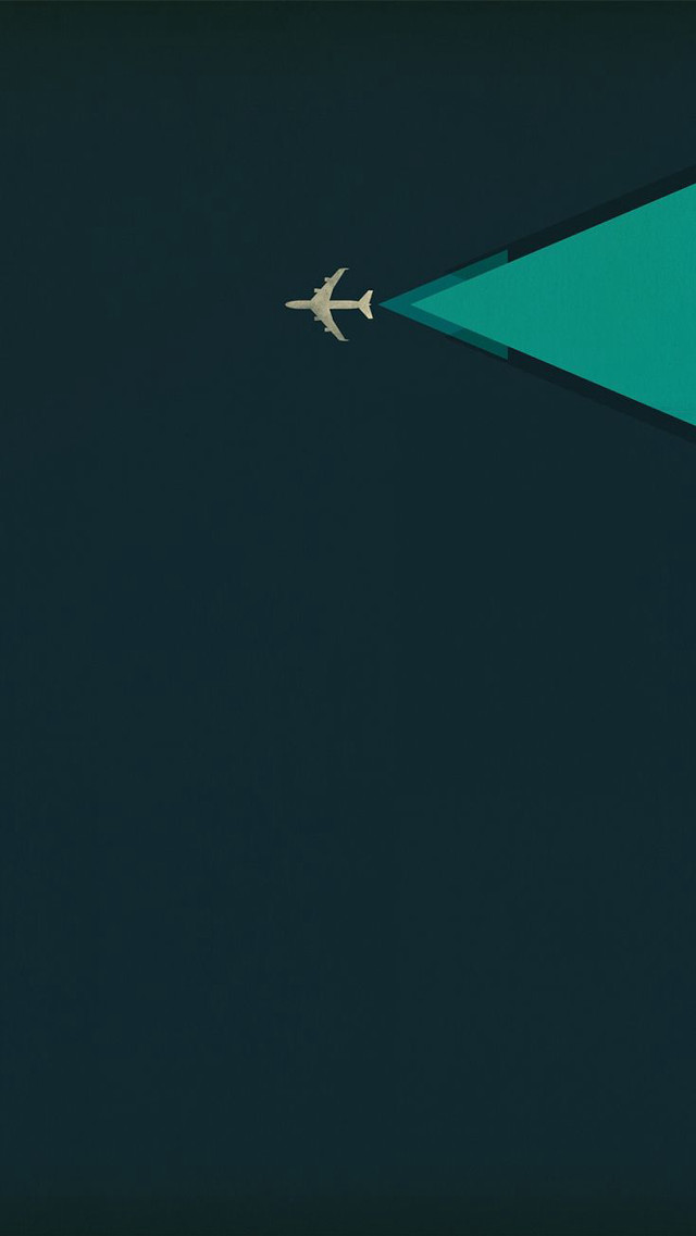 Darkblue sky plane greentriangle white free wallpaper for mobile - medium preview image