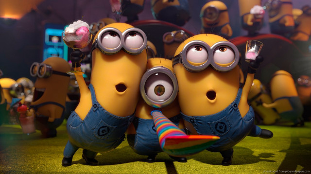 Minions hugging despicable me scene free wallpaper for desktop - medium preview image
