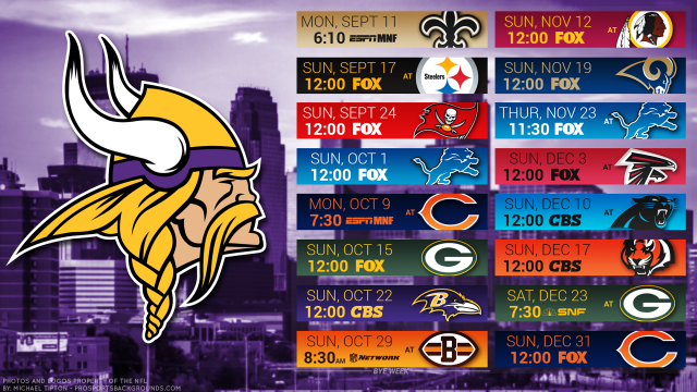 Nfl schedule poster cityscape blonde free wallpaper for desktop - medium preview image