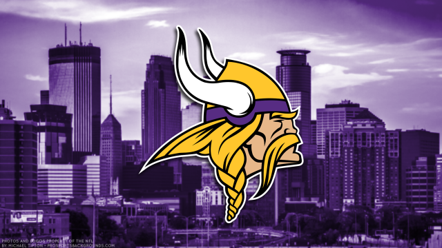 Minnesota vikings logo city skyline #2 free wallpaper for desktop - medium preview image
