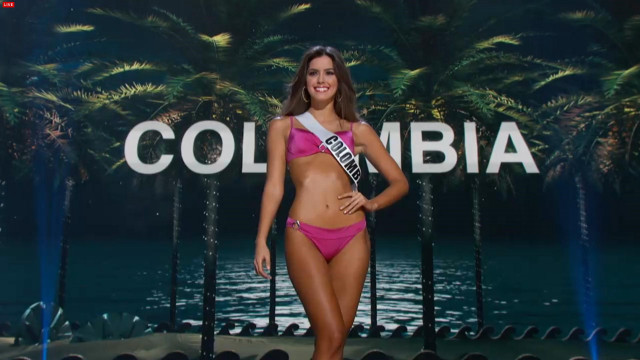 Woman bikini pose palm trees free wallpaper for desktop - medium preview image