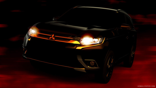 Black car red light dark free wallpaper for desktop - medium preview image