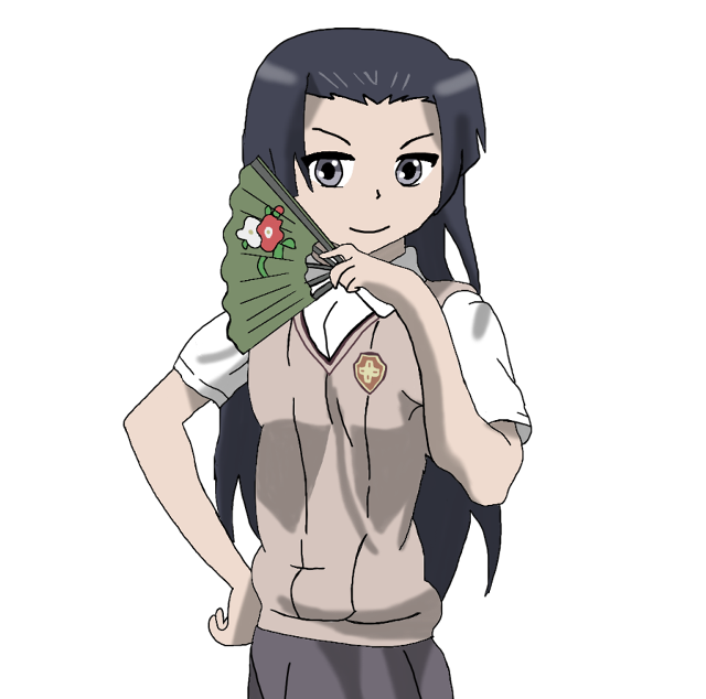 Girl fan flower black background free wallpaper for tablet - medium preview image