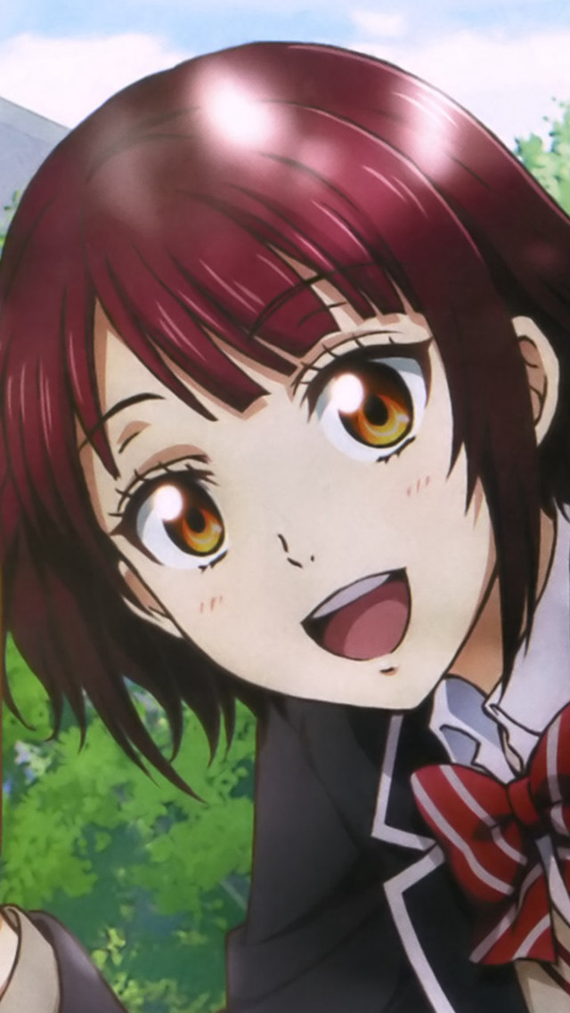 Red haired girl bow tie free wallpaper for mobile - medium preview image