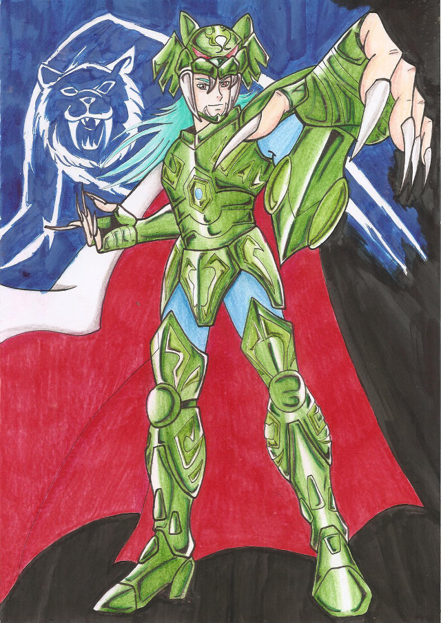 Man green costume sword wolf free wallpaper for mobile - medium preview image