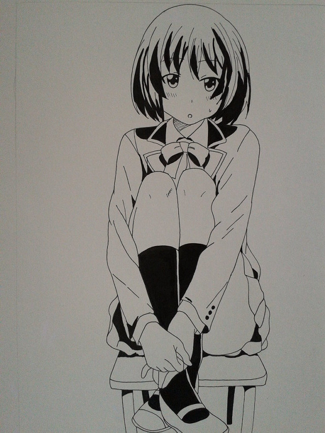 Girl sitting chair legs crossed free wallpaper for mobile - medium preview image