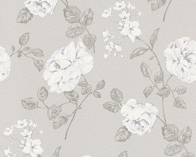 White flower pattern gray background #2 free wallpaper for desktop - medium preview image