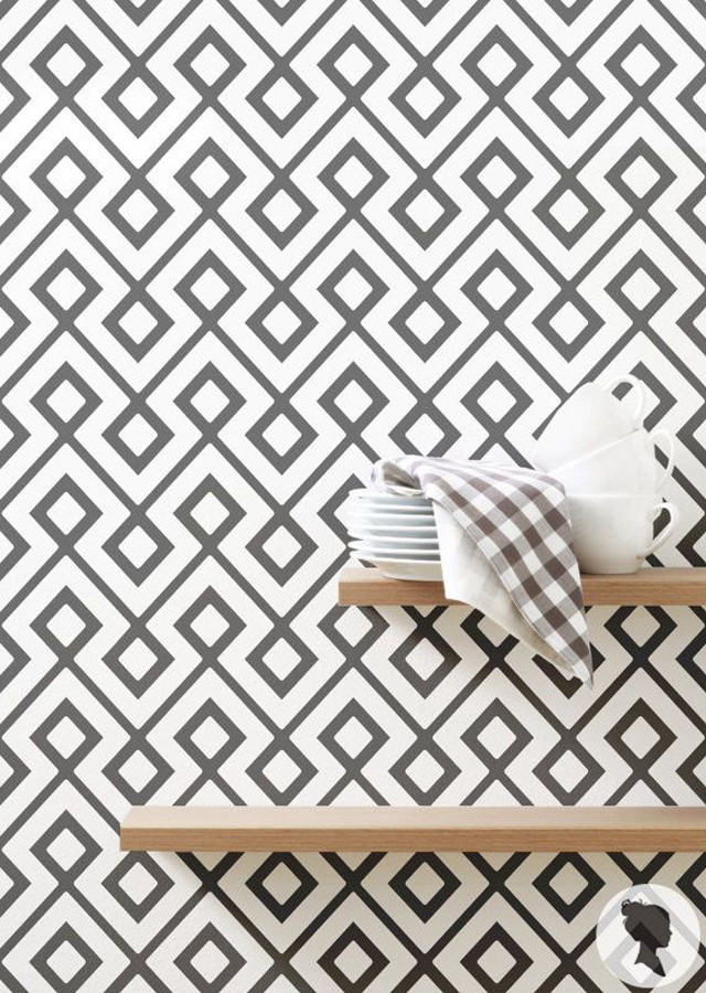 Shelf plate cup wall pattern free wallpaper for mobile - medium preview image