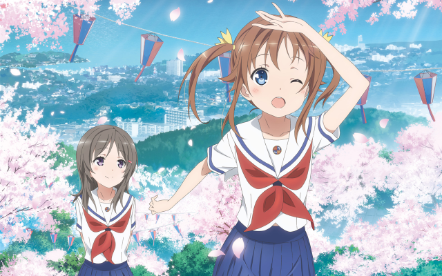 Girls school uniforms pink flowers free wallpaper for desktop - medium preview image