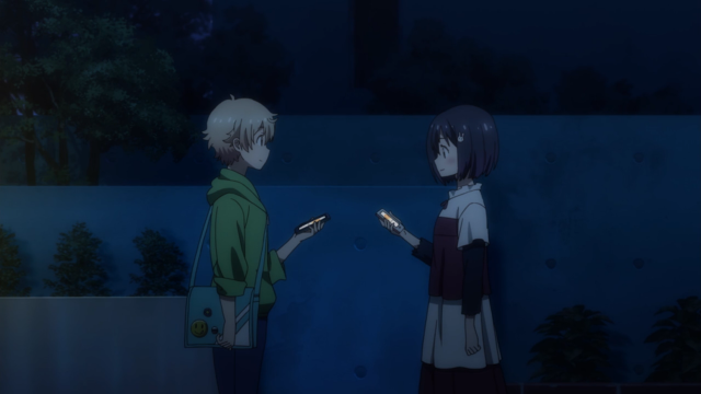 Two people dark room blue free wallpaper for desktop - medium preview image