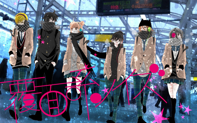 Group people building station sign free wallpaper for desktop - medium preview image