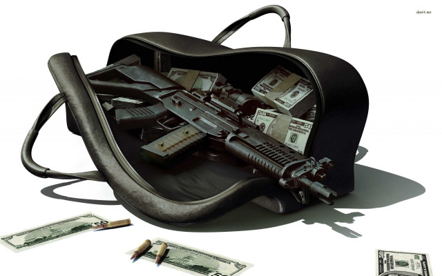 Gun purse money floor bag free wallpaper for desktop - medium preview image
