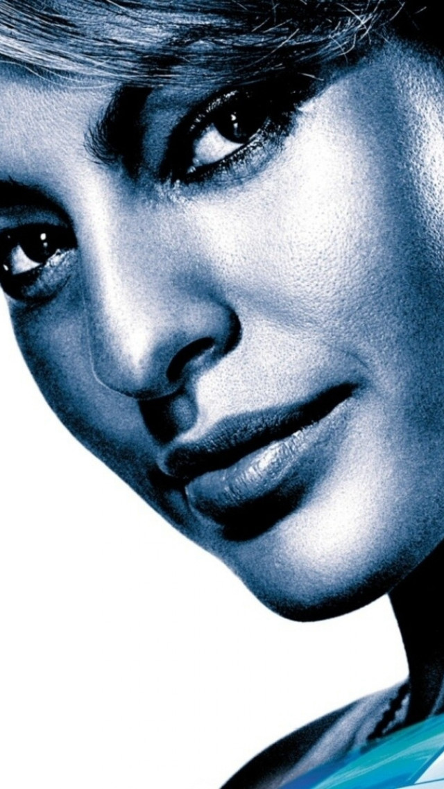 Woman blue tie black white free wallpaper for mobile - medium preview image