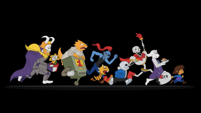 Cartoon characters running dark background free wallpaper for desktop - medium preview image