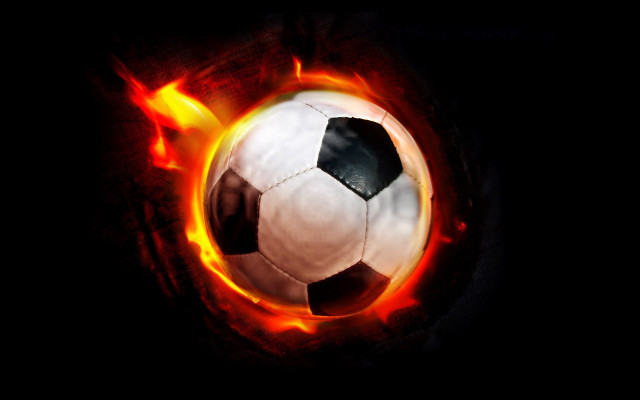 Soccer ball fireball flames black free wallpaper for desktop - medium preview image