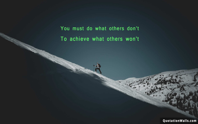 Man snow mountain green quote free wallpaper for desktop - medium preview image