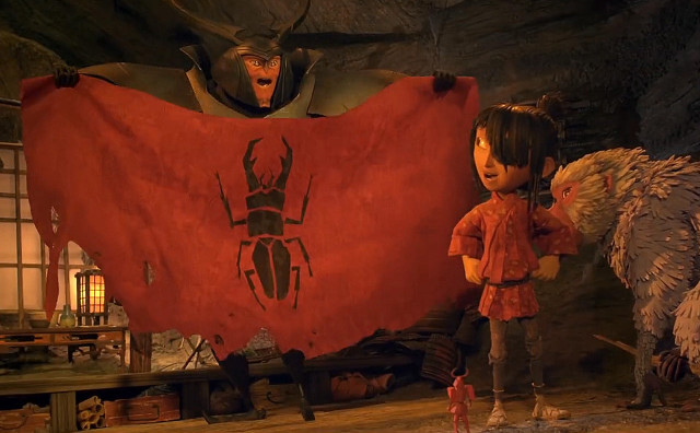 Little girl giant bug red free wallpaper for desktop - medium preview image