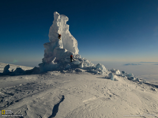Person snow mountain sky background free wallpaper for desktop - medium preview image