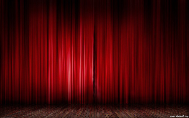Red curtain wooden floor light free wallpaper for desktop - medium preview image