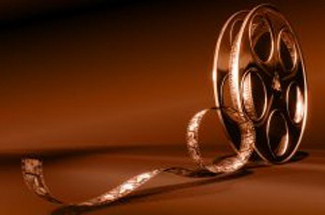 Film reel gold ribbon brown free wallpaper for desktop - medium preview image