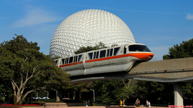Monorail ball park people trees free wallpaper for desktop - medium preview image