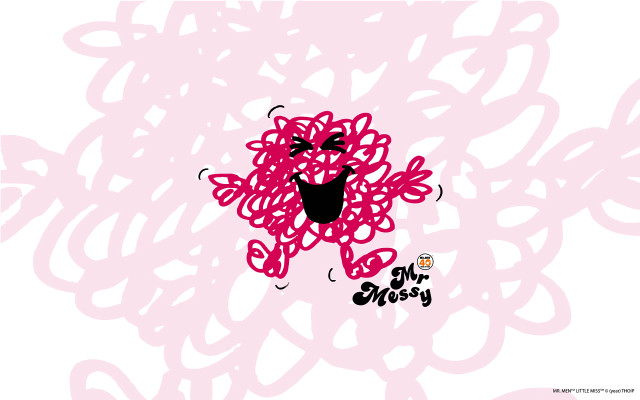 Pink black cartoon character smiling free wallpaper for desktop - medium preview image