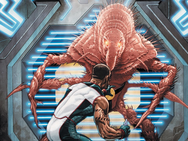 Man running monster alien space free wallpaper for desktop - medium preview image