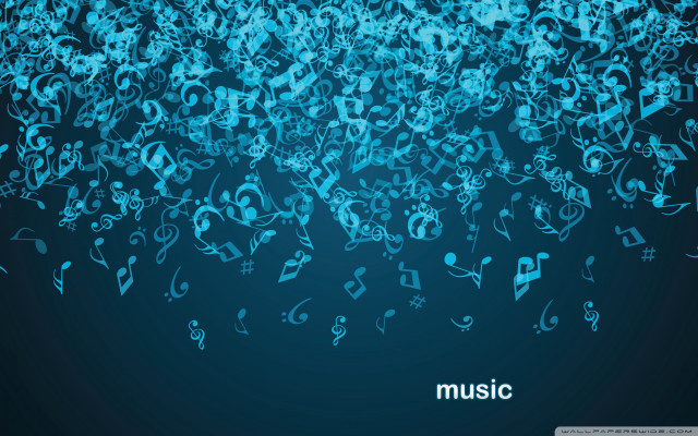 Blue background musical notes symbols #2 free wallpaper for desktop - medium preview image