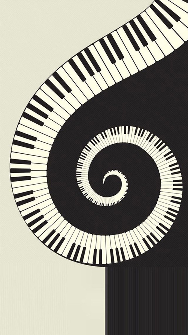 Piano spiral design black white free wallpaper for mobile - medium preview image