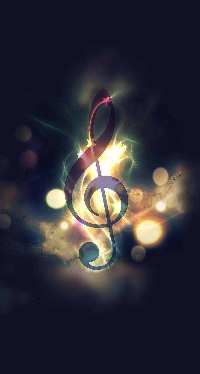 Musical note bright light blurry free wallpaper for mobile - medium preview image