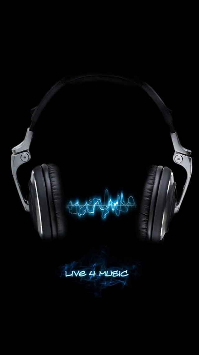 Headphones neon sound wave live #2 free wallpaper for mobile - medium preview image